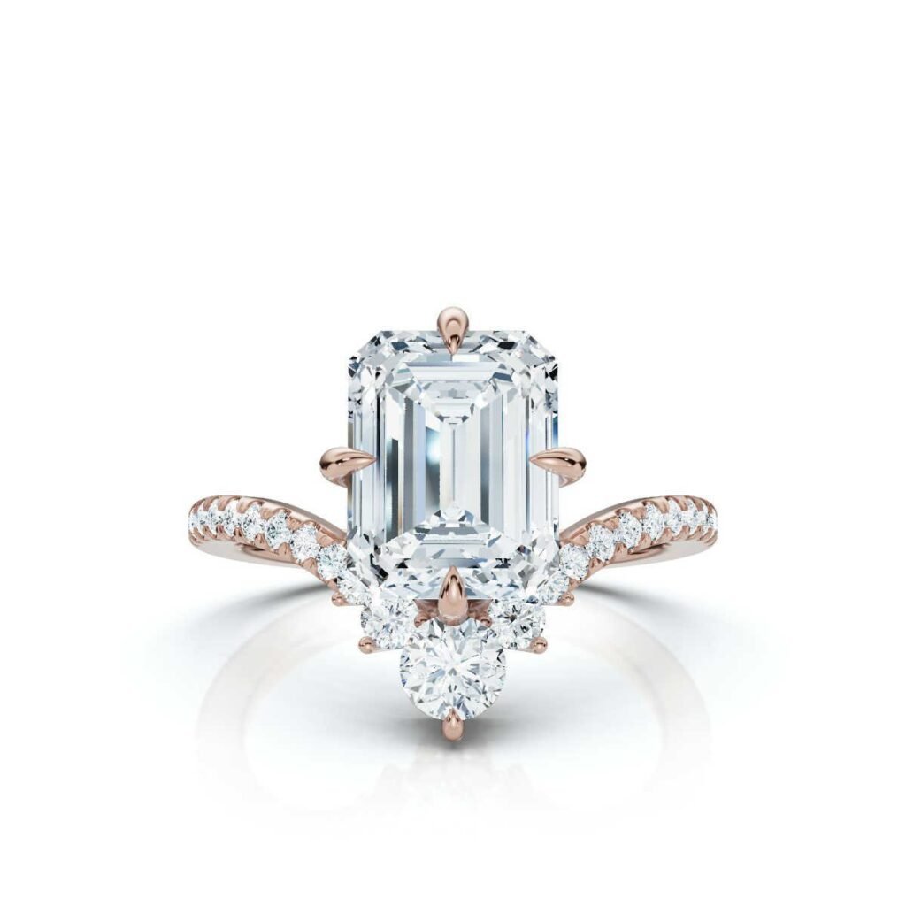 925 Sterling Silver 2.4ct Emerald Cut Diamond Ring