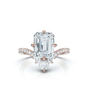 925 Sterling Silver 2.4ct Emerald Cut Diamond Ring