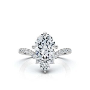 925 Sterling Silver 2.4ct Oval Shape Diamond Ring