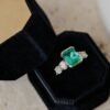 925 Sterling Silver 2.58 ct Emerald Cut Emerald Ring - Image 2