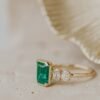 925 Sterling Silver 2.58 ct Emerald Cut Emerald Ring - Image 4