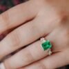 925 Sterling Silver 2.58 ct Emerald Cut Emerald Ring - Image 5
