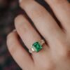 925 Sterling Silver 2.58 ct Emerald Cut Emerald Ring - Image 8