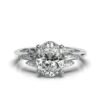925 Sterling Silver 2.5ct Oval Shape Diamond Engagement Ring