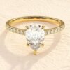 Simple sterling silver engagement ring with 2.5 ct centre stone