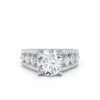 925 Sterling Silver round diamond ring with classic centre stone