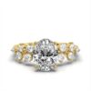 Sterling silver solitaire engagement ring with a classic diamond look