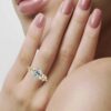 925 sterling silver engagement ring with baguette side stones