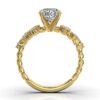 Solitaire ring with premium CZ diamond and six side stones