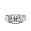 Three stone sterling silver ring with round centre stone