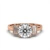 Three stone ring with 2 ct centre stone and side stones