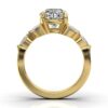 Gold-plated engagement ring with bright round centre stone