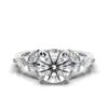 Round CZ diamond engagement ring with elegant side detailing