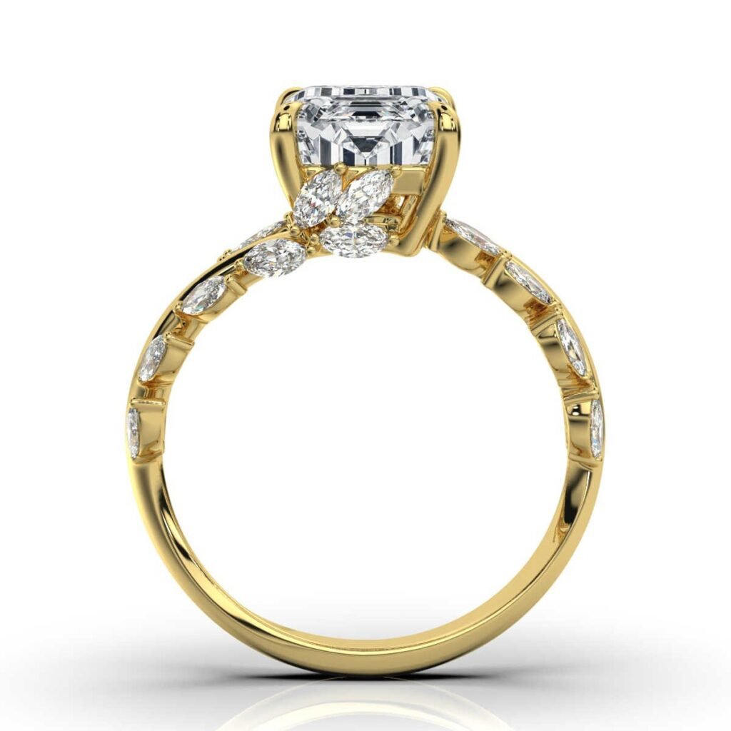 925 Sterling Silver 2.6ct Emerald Cut Diamond Engagement Ring
