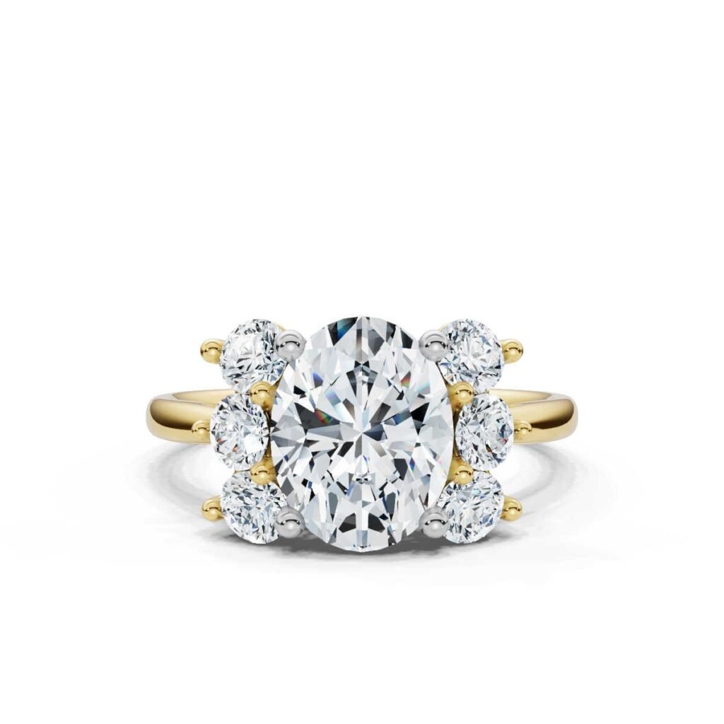 925 Sterling Silver 2.6ct Oval Shape Diamond Engagement Ring