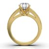 Round shape diamond ring with thick gold plating