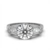 925 Sterling Silver 2.6ct Three Stone Diamond Ring
