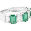 Eternity ring featuring premium CZ emerald and diamond stones