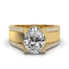 Oval-shaped 925 Sterling Silver engagement ring with sparkling pavé details