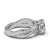Solitaire diamond engagement ring with round side stones