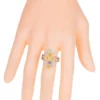 Diamond solitaire ring featuring a 2.88-carat multi-coloured stone arrangement