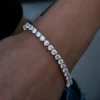 2.50mm round stone tennis bracelet, 6 inches long