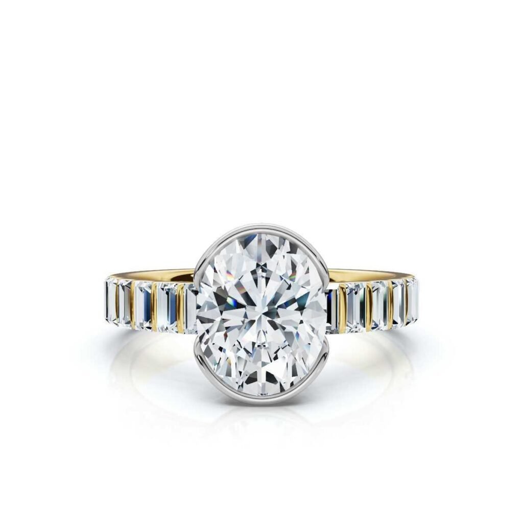 925 Sterling Silver 2.8ct Oval Shape Diamond Engagement Ring