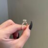 Sterling silver ring with pave setting and hidden halo