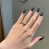 Classic ring design with bright structured Asscher cut