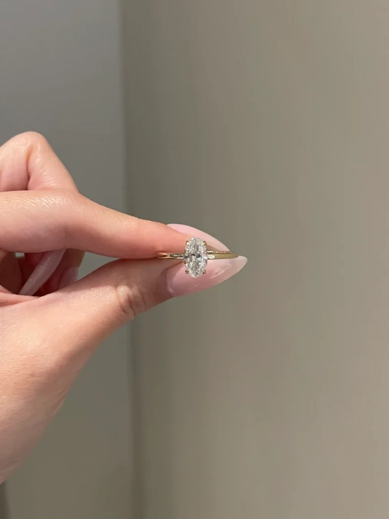 925 Sterling Silver 2 Carat Brilliant Oval Cut Solitaire Engagement Ring