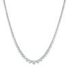 925 Sterling Silver 26 Inches 8.6ctw VS1 Clarity Diamond 3 Prong Graduated Tennis Necklace