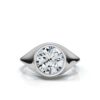 Sterling silver engagement ring with a round centre stone