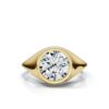 Elegant 925 sterling silver engagement ring with bright pavé detail