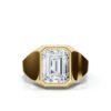 Solitaire ring featuring a bright emerald cut CZ diamond