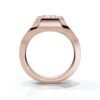 Clean solitaire ring with a clear step-cut style