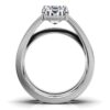 Sterling silver ring with bright rhodium-plated look