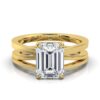 Emerald cut diamond ring with comfort fit band