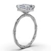 925 Sterling Silver 2ct Emerald Cut Dimaond Engagement Ring - Image 4