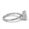 925 Sterling Silver 2ct Emerald Cut Dimaond Engagement Ring - Image 5