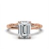 925 Sterling Silver 2ct Emerald Cut Dimaond Engagement Ring - Image 6