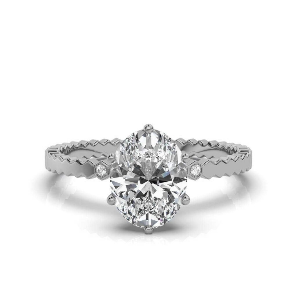 925 Sterling Silver 2ct Solitaire Diamond Engagement Ring
