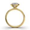 Elegant engagement ring in thick gold-plated sterling silver