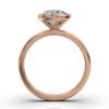 Oval stone solitaire ring with sleek 1.5mm band height