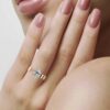 925 sterling silver engagement ring with solitaire CZ setting