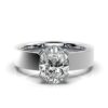 Classic solitaire ring with polished 925 sterling silver finish
