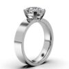 Solitaire engagement ring with 4mm band width