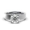 Solitaire engagement ring with a single sparkling centre stone