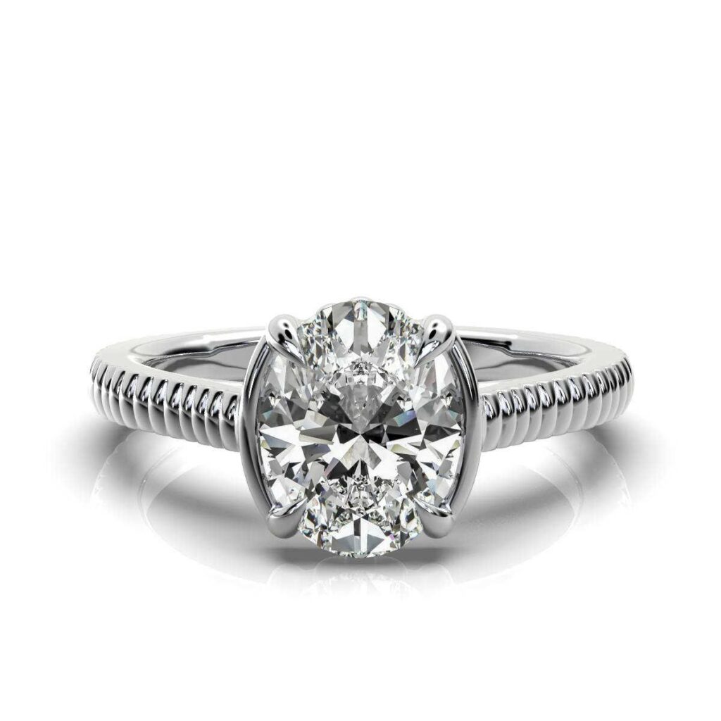 925 Sterling Silver 2ct Solitaire Engagement Diamond Ring