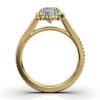 Engagement ring with bright oval CZ diamond and clean setting