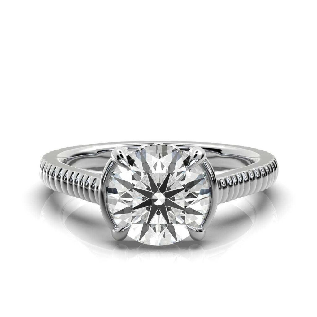 925 Sterling Silver 2Ct Solitaire Engagement Ring